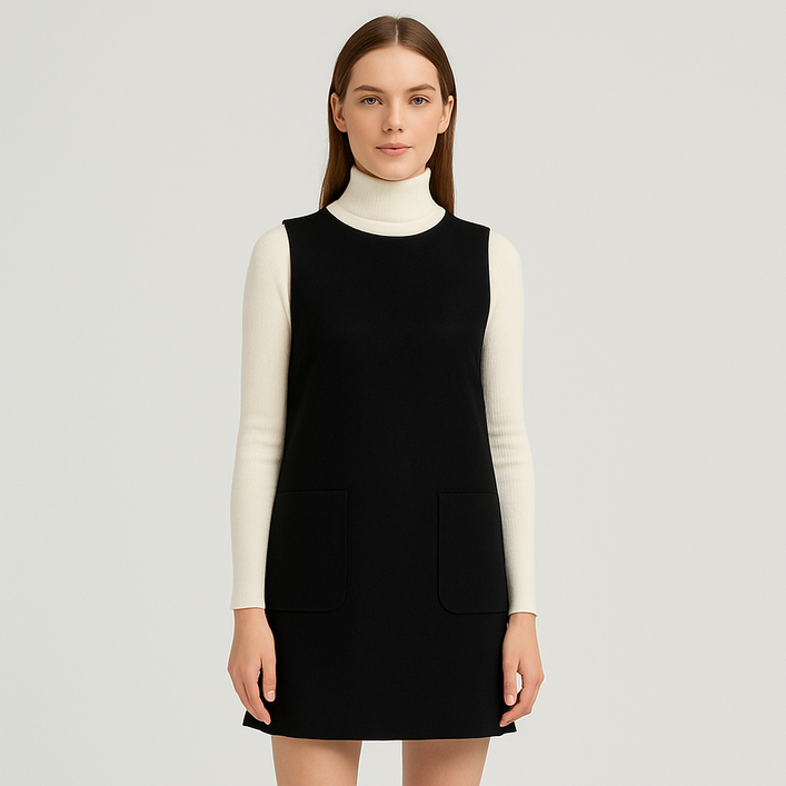 온앤온 여성용 아웃 포켓 핸드메이드 미니 원피스