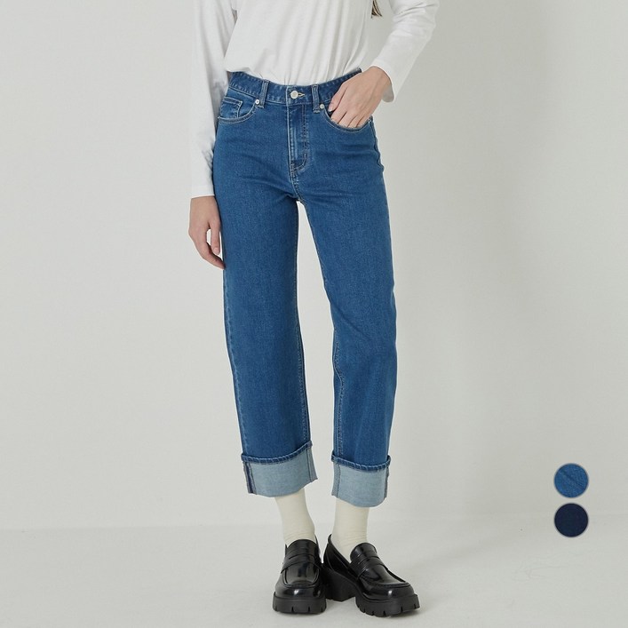 ELLE GIRL 스트레이트핏 롤업 데님 팬츠 ELLE GIRL 스트레이트핏 롤업 데님 팬츠