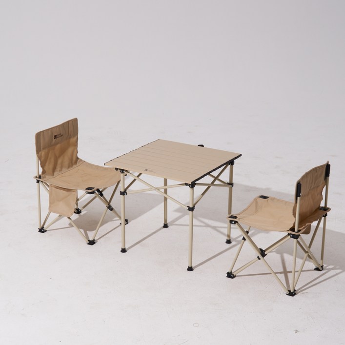 모비가든 아웃도어 캠핑 테이블 의자 세트, 샌드베이지