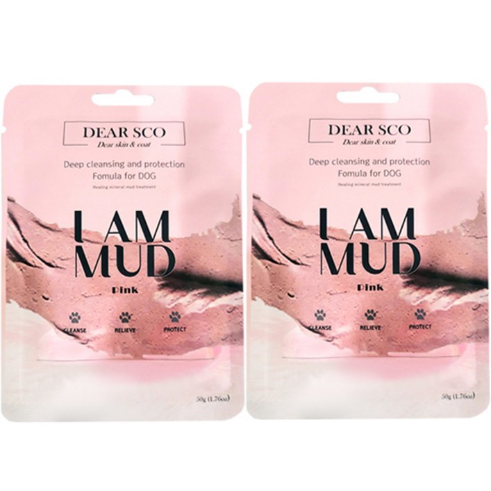 디얼스코 아이엠머드 핑크 반려견팩, 50g, 1개입, 2개