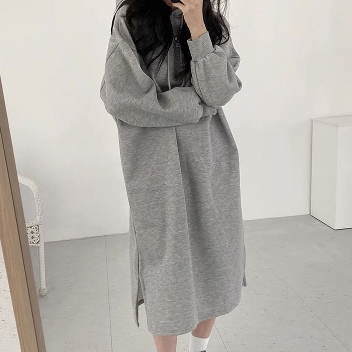 엘쏘 루즈핏 미니쭈리 후드 롱 원피스 엘쏘 루즈핏 미니쭈리 후드 롱 원피스