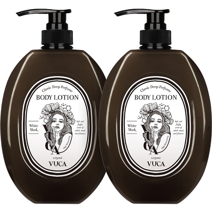 뷰카 클래식 딥 퍼퓸 모이스처 바디로션 화이트머스크향, 1050ml, 2개 뷰카 클래식 딥 퍼퓸 모이스처 바디로션 화이트머스크향, 1050ml, 2개