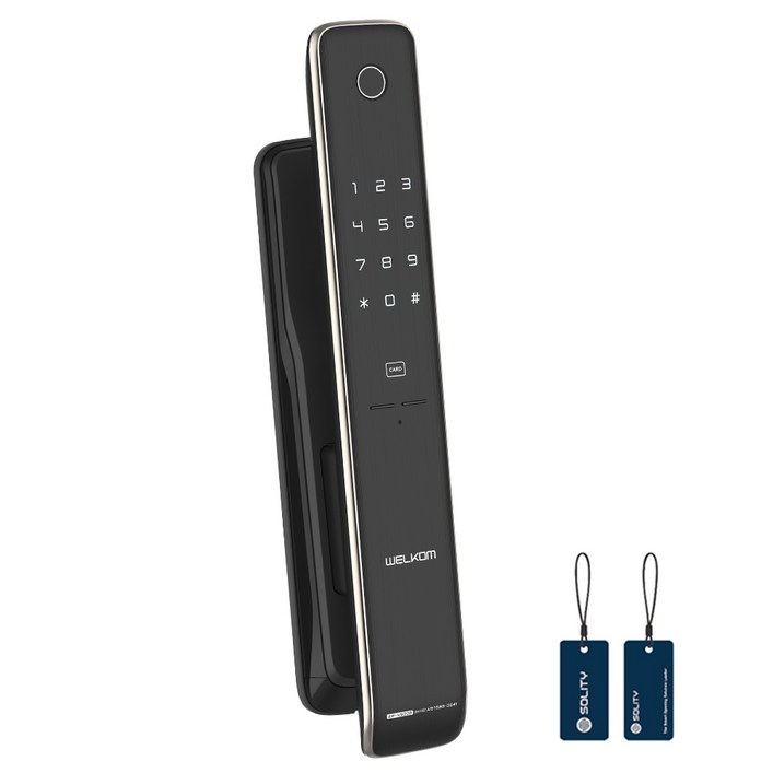 솔리티 웰콤 지문인식 푸시풀 도어락 WP-4500B, WP-4500B, 고객직접설치