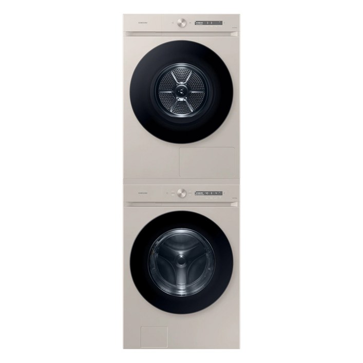 삼성전자 BESPOKE 그랑데 AI 세탁기 WF25CB8895BB  건조기 DV22DB8890BB  25kg  22kg  상단설치키트 세트 방문설치, 새틴 라이트베이지, WF25D22DBBP