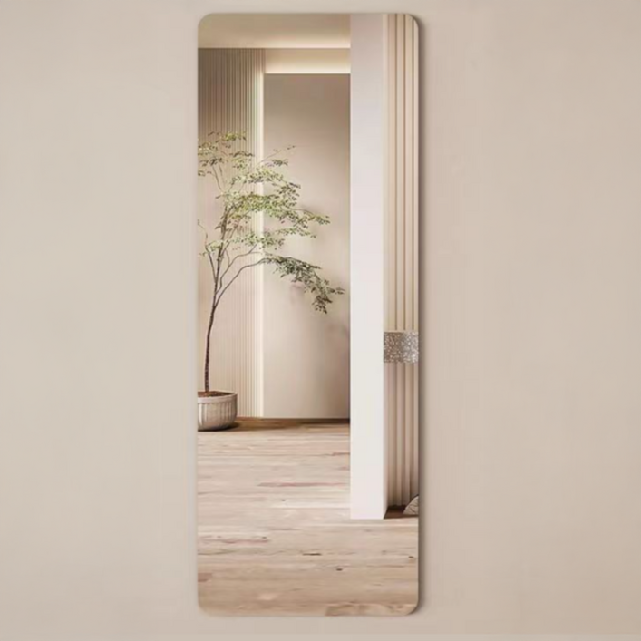 아크릴 부착 전신거울 라운드, 투명