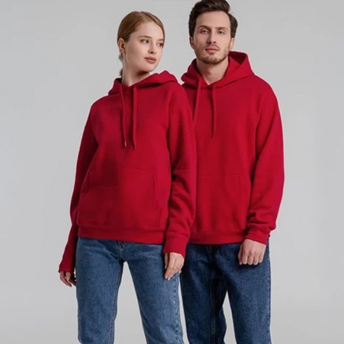 엘쏘 남녀공용 무지 베이직 루즈핏 컬러 포켓 후드 티셔츠