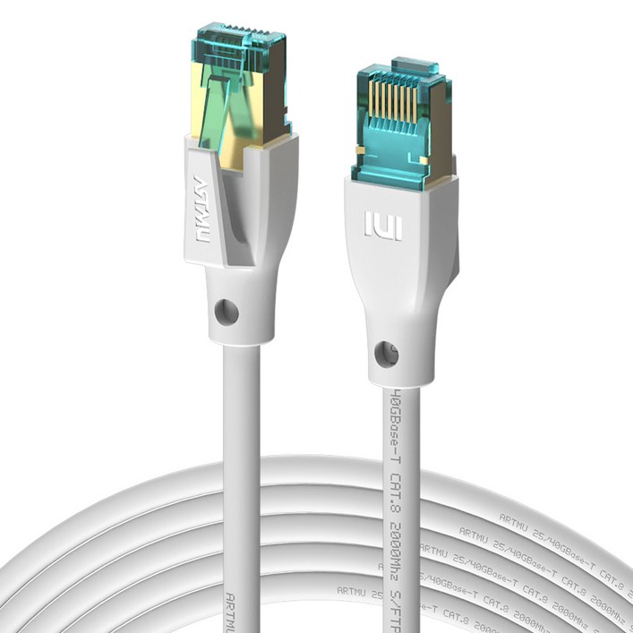 아트뮤 CAT8 기가랜선 이더넷 케이블 라운드, 화이트, 1개, 3m