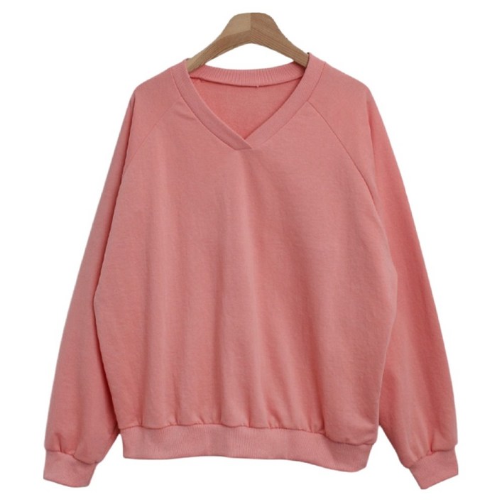 안다로미 절개 라벨브이넥 맨투맨