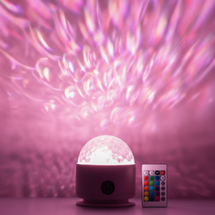 IRENE 무선 회전형 16컬러 프로젝터 무드등  리모컨 세트