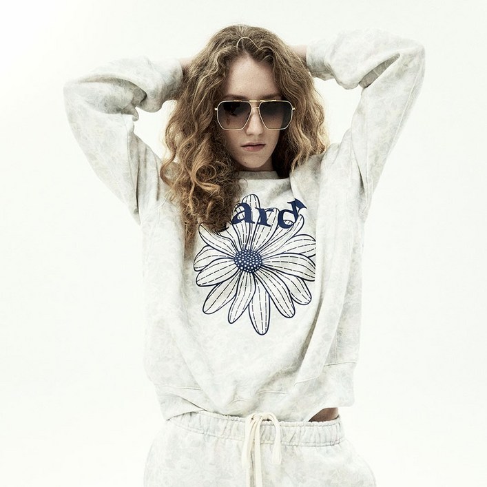 마르디메크르디 여성용 플뢰르 플라워 면 스웨트 셔츠