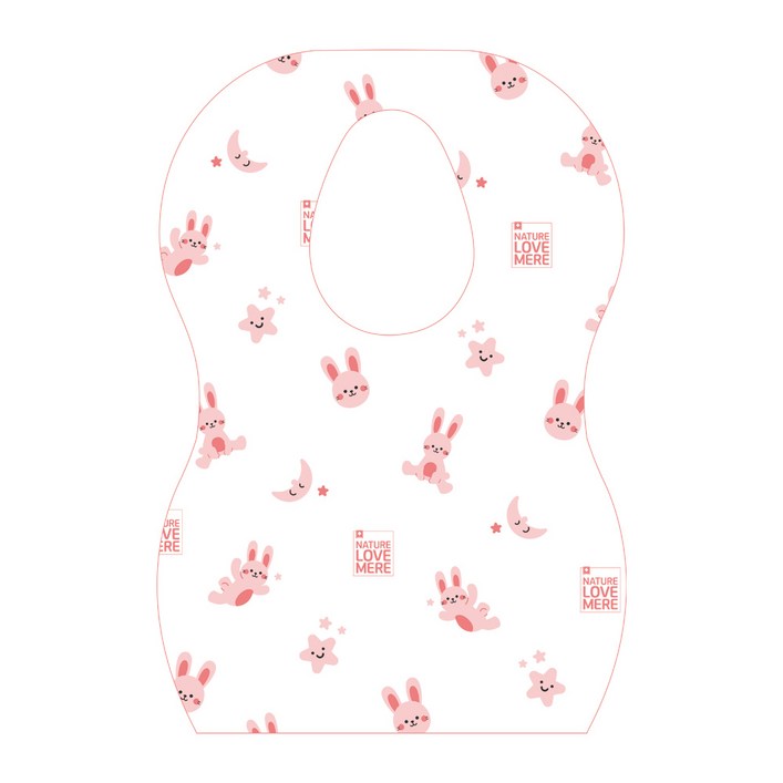 네이쳐러브메레 유아용 일회용 턱받이, 루나레빗, 1개, 20개입