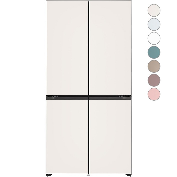 [색상선택형] LG전자 디오스 오브제컬렉션 빌트인타입 4도어냉장고 M623AAA042S 글라스 방문설치