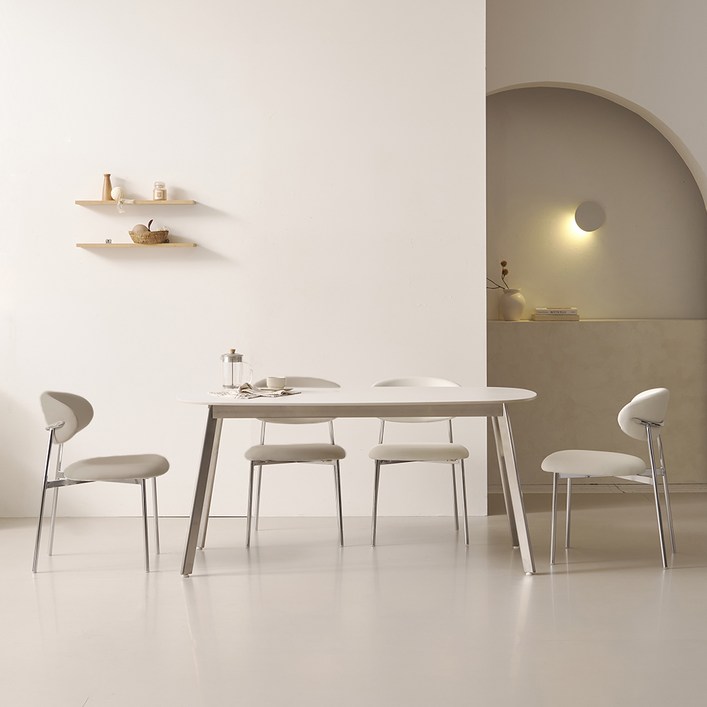 폴인퍼니 브린 포세린 세라믹 식탁 4인용 1600  의자4p 세트 방문설치