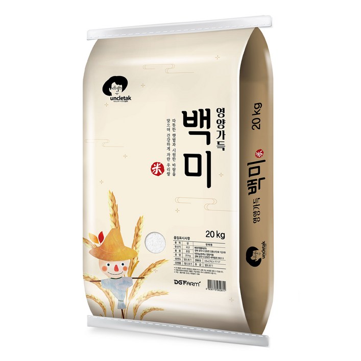 엉클탁 2024년산 햅쌀 영양가득 백미, 20kg, 1개 엉클탁 2024년산 햅쌀 영양가득 백미, 20kg, 1개