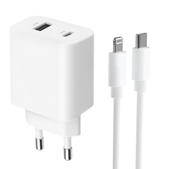 모잇 PD25W 2포트 PPS 초고속충전기  8핀 라이트닝 아이폰 케이블 1.3m