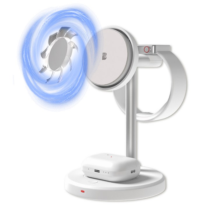 바우아토 맥브리즈 3in1 쿨링 충전기, 퓨어 화이트, 1개