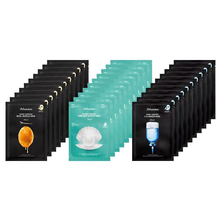 제이엠솔루션 마스크팩 꿀광 10p  링거 물광 10p  청광 10p 세트, 30매입, 1개