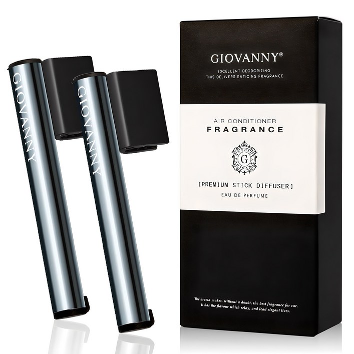 GIOVANNY 스틱 차량용 방향제 케이스 2p + 리필 2g 4p, 피코크 블루(블랙체리), 1세트