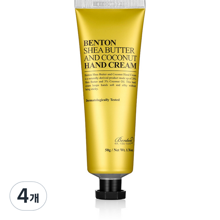 벤튼 시어버터 앤 코코넛 핸드크림, 50g, 4개 벤튼 시어버터 앤 코코넛 핸드크림, 50g, 4개