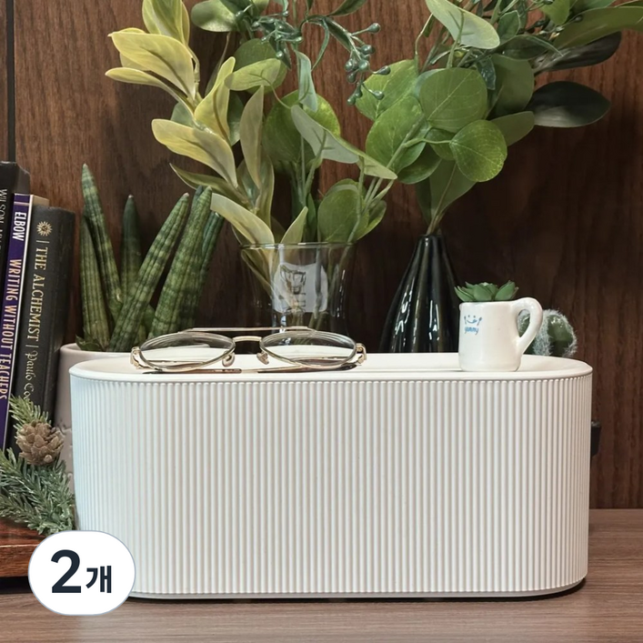 휴즈리버 템바보드 선정리 멀티탭 정리함, 2개, 크림