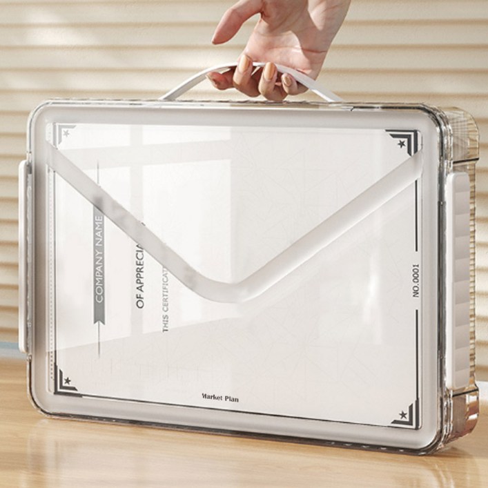 마켓플랜 심플 라인 휴대용 수납함 케이스 대형