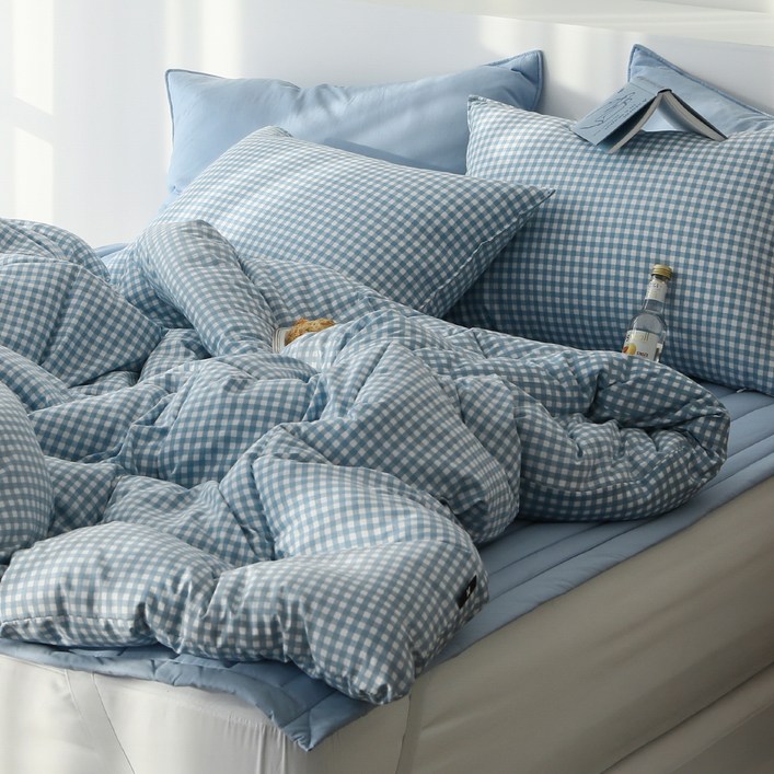 헬로우슬립 런던체크 사계절 차렵이불 세트
