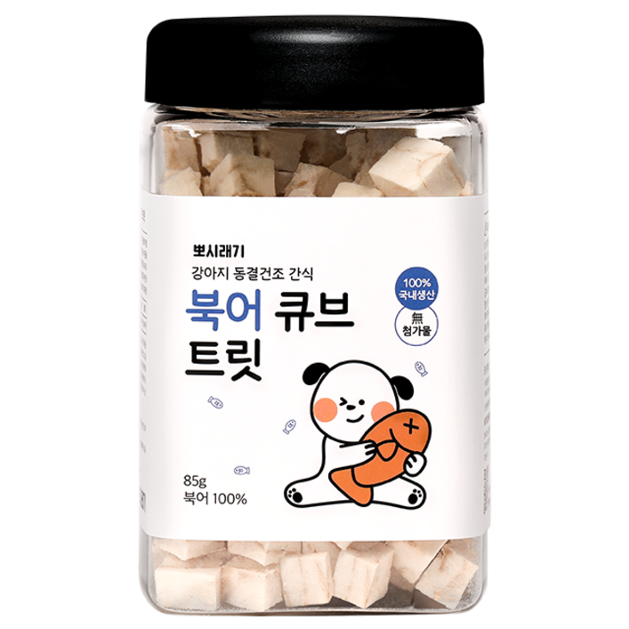 뽀시래기 강아지 동결건조 간식 큐브 트릿, 북어맛, 85g, 1개