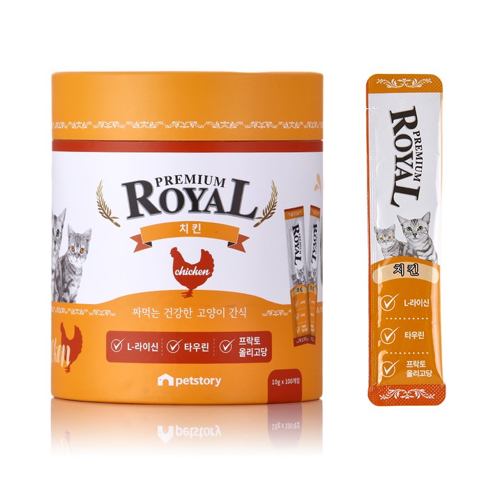 프리미엄로얄 고양이 스틱 간식 원통형 치킨 10g x 100p, 치킨맛, 1000g, 1개