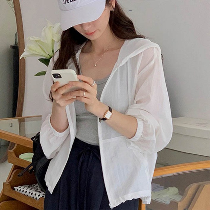 앤드스타일 여성용 캥거루포켓 후드 바람막이 점퍼