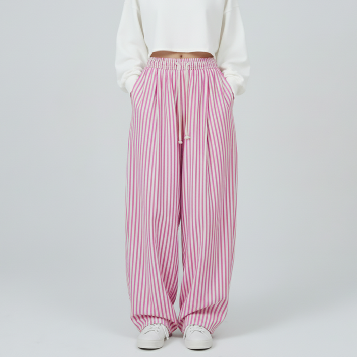 메이첼 여성용 엠볼 시어서커 스트라이프 팬츠 12281