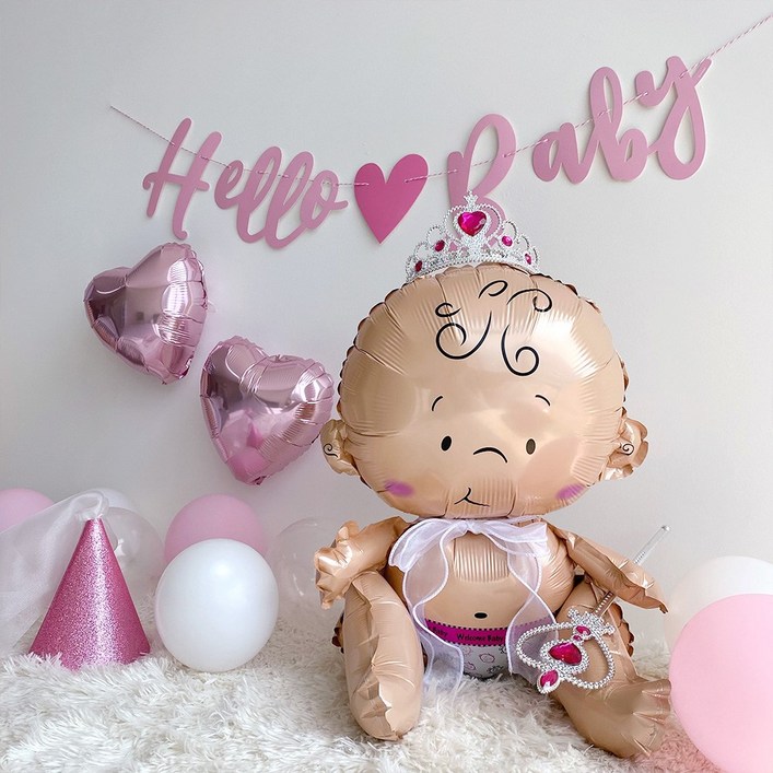 Hello Baby 파티 세트, 핑크, 1세트 Hello Baby 파티 세트, 핑크, 1세트