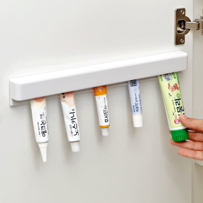 데미무드 플로팅 무타공 부착식 아크릴 약 정리함 홀더형