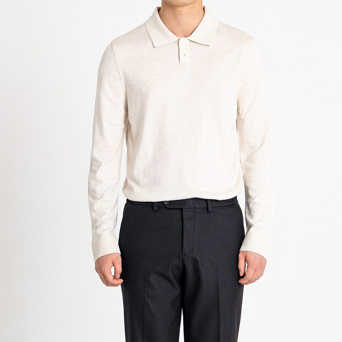 남성용 A  N  CA 버튼카라 긴팔티 JIY22