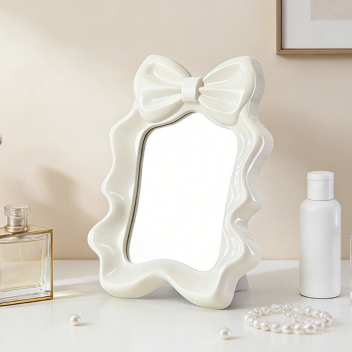 미르노아 로맨틱 웨이브 리본 탁상거울 MMM3384