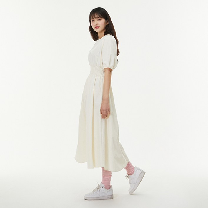 LAP랩 허리 스모킹 나일론 원피스 AQ2WOM83