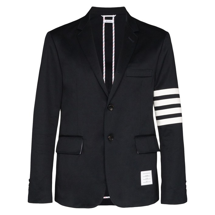 톰 브라운 4바 프린트 싱글 브레스티드 블레이저