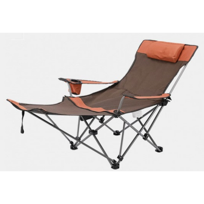 누울수있는의자 각도조절 눕는 경량 캠핑체어 접이식휴대용 무중력 리클라이너, 오렌지, 1개