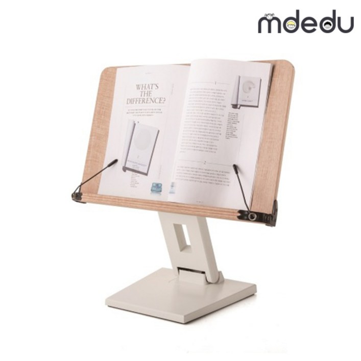 아이레벨 독서대 N40HW 원목 높이 조절 3cm UP 화이트 책받침대, 단일상품, 1개