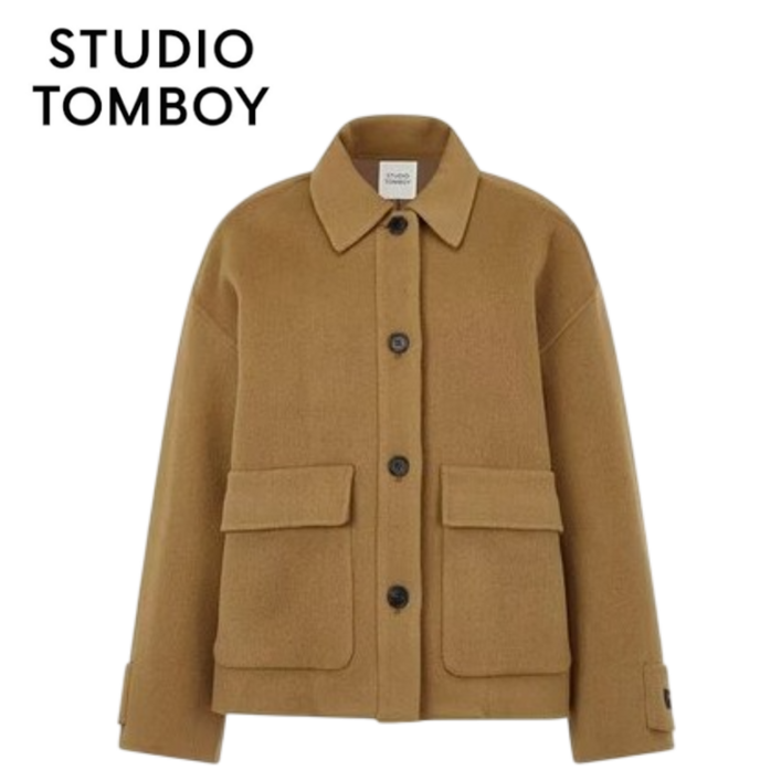 백화점정품 스튜디오 톰보이 여성 핸드메이드 코트 겨울 싱글 포켓 점퍼
