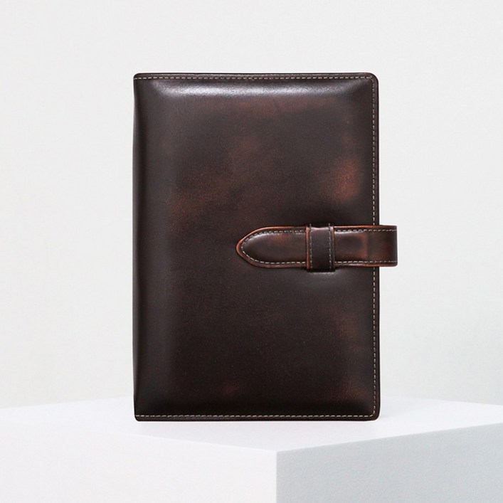 2026년 마뜨 이니셜각인 40절 아도방 소가죽 끼움형 만년 가죽 다이어리, (투톤브라운)D71516 이니셜 미각인