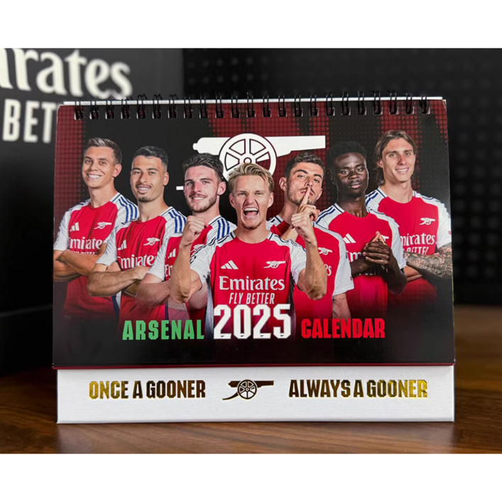 아스날 2025년 달력 신년 달력 EPL 캘린더 데스크 달력 아스널, 1개 아스날 2025년 달력 신년 달력 EPL 캘린더 데스크 달력 아스널, 1개