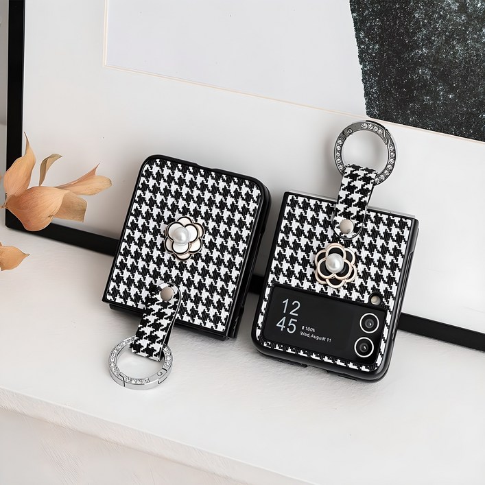 갤럭시 Z플립3 Z플립4 Z플립5 Z플립6 Z플립7 큐빅 링 체크 케이스