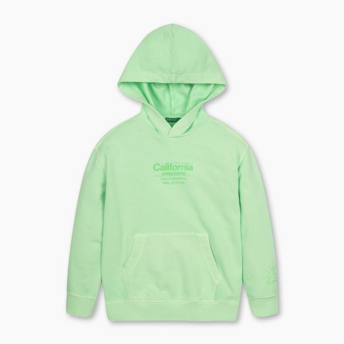 베네통 키즈 피그먼트 후드 맨투맨 3WITC204GGN