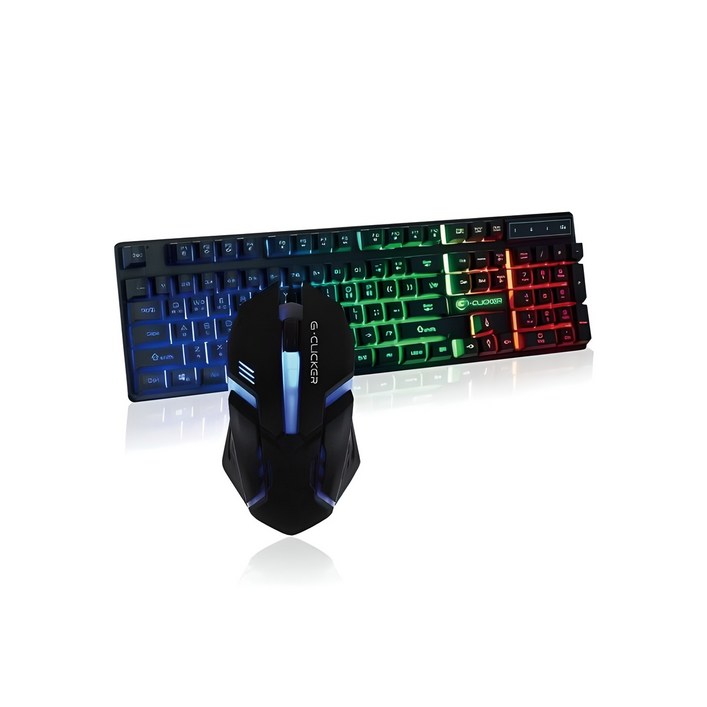 지클릭커 GMK180 유선 키보드 마우스 세트 USB, 블랙, GMK180, 일반형