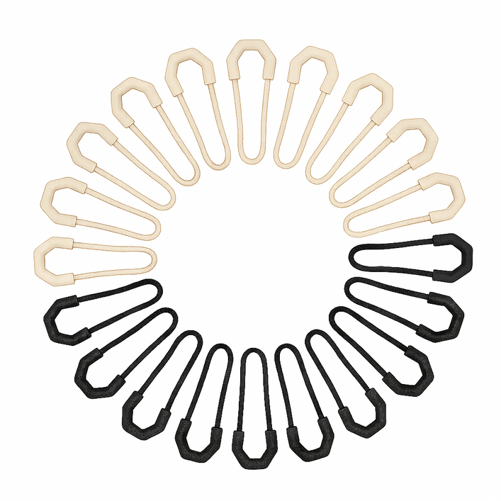 경량화무새 U형 지퍼 풀러 20개, 1세트, 블랙베이지