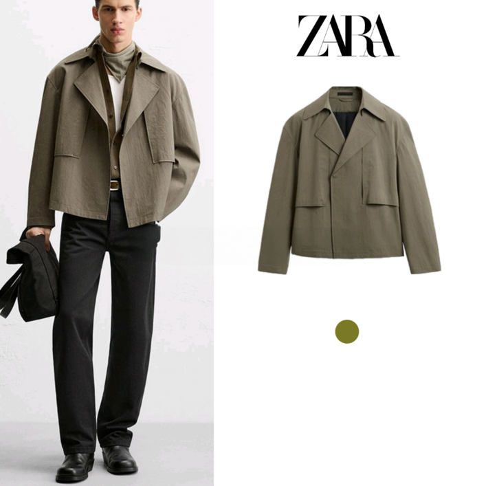 Zara 남자 윈드브레이커 숏 코트 8281103