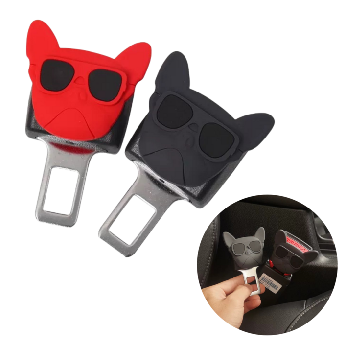 케이엠 차량 안전벨트 연장클립, 블랙+레드, 1세트