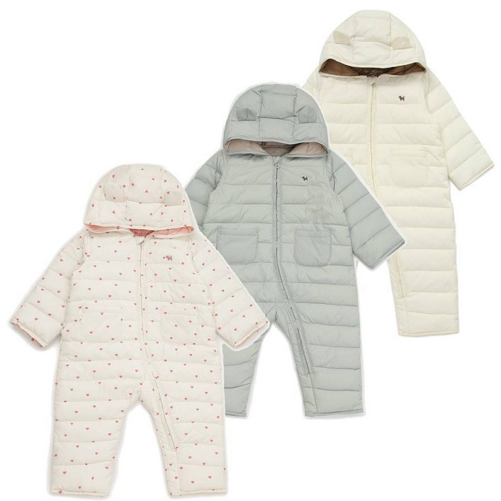 [AK플라자] [블루독베이비] 웜라이트 패딩 우주복 3종 택1(CR,MN,PK)45-A19-603-01