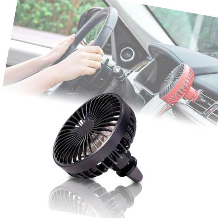 차량용써큘레이터 차량 송풍구 거치형 자동차 공기순환 미니 선풍기, 레드
