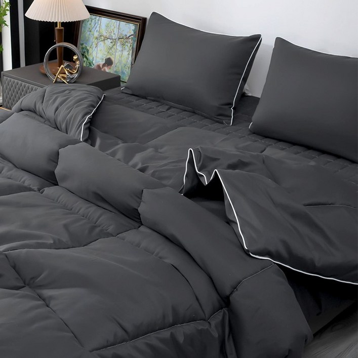 KURUA 부드러운 워싱 이불 세트 홈 이불/패드/베개커버 세트